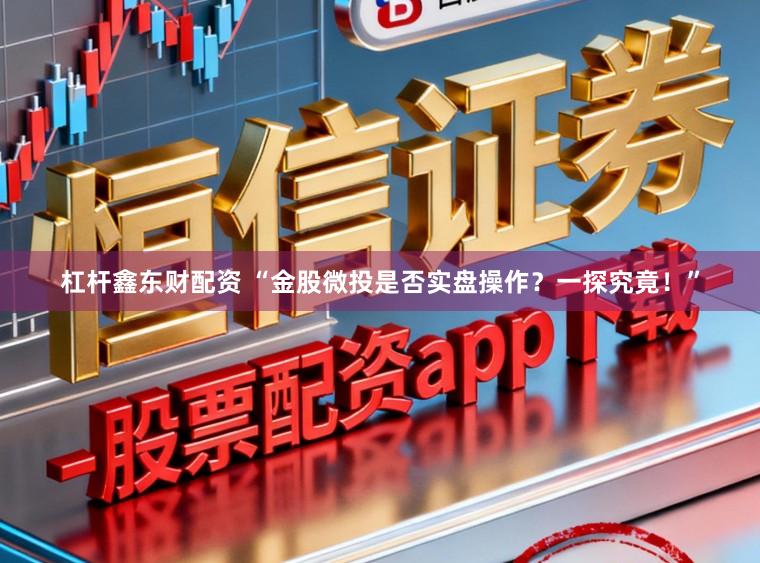 杠杆鑫东财配资 “金股微投是否实盘操作？一探究竟！”